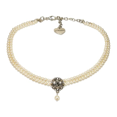 Alpenflüstern Trachten Perlen-Kropfkette Oktoberfest Logo - Perlen Halskette, Trachtenkette, eleganter Damen-Trachtenschmuck, Dirndlkette (creme-weiß) DHK349 von Alpenflüstern