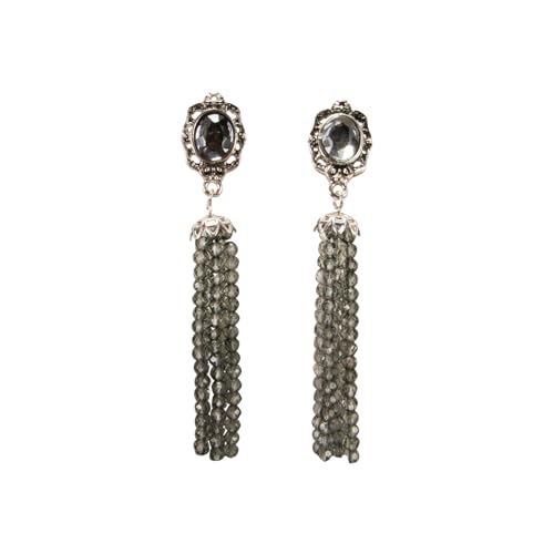 Alpenflüstern Trachten-Perlenstrang Ohrstecker Trachtenstein - Damen-Trachtenschmuck, Trachten-Ohrringe (dunkelgrau) DOR067 von Alpenflüstern