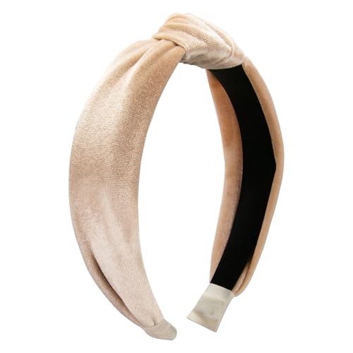 Alpenflüstern Trachten-Samt-Haarreif Knoten - Damen Haarschmuck, Haarband rutschfest fürs Dirndl (braun) ADV153 von Alpenflüstern