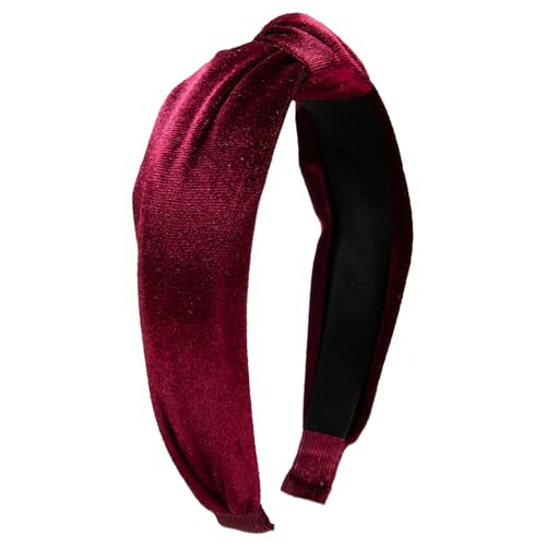 Alpenflüstern Trachten-Samt-Haarreif Knoten - Damen Haarschmuck, Haarband rutschfest fürs Dirndl (dunkel-rot) ADV153 von Alpenflüstern