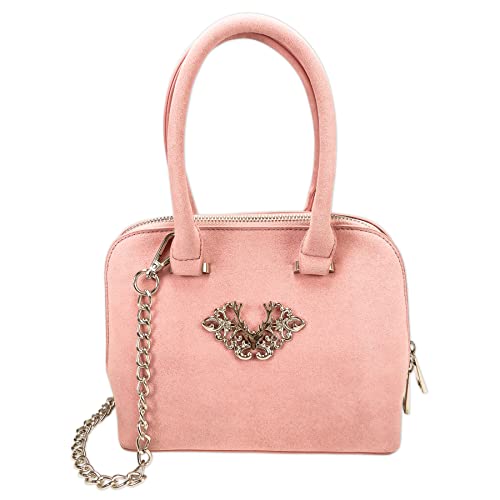 Alpenflüstern Trachtentasche Ornament-Hirsch - Damen Trachten Handtasche, Schultertasche fürs Dirndl, Tasche zur Tracht, Dirndltasche (rosa-rosé) DTA094 von Alpenflüstern