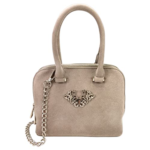 Alpenflüstern Trachtentasche Ornament-Hirsch - Damen Trachten Handtasche, Schultertasche fürs Dirndl, Tasche zur Tracht, Dirndltasche (taupe-grau) DTA094 von Alpenflüstern