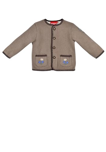 Alpenglück BONDI Fleecejacke ´Gipfelkraxler´, brown-melange 116 Tracht Baby Jungs Artikel-Nr.91724 von Alpenglück