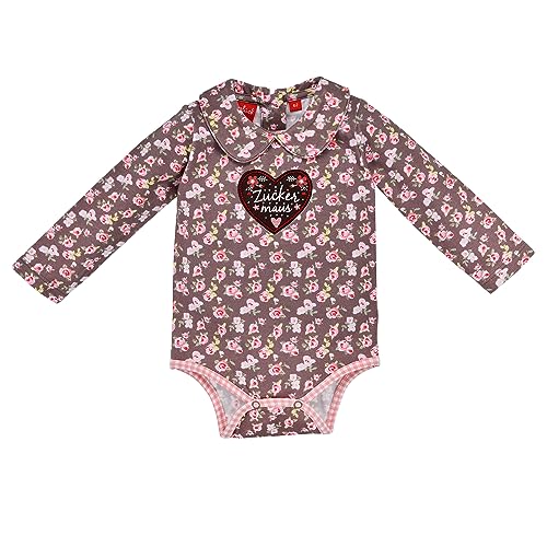 BONDI Body langarm ´Blumenallover´, flower allover 74 Tracht Baby Mädchen Artikel-Nr.86781 von Alpenglück