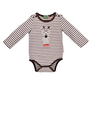 BONDI Body langarm geringelt ´Hirsch´, stripe brown/offwhite 80 Bergliebe Artikel-Nr.93923 von Alpenglück