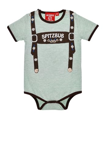 Bondi Body halbarm ´Spitzbub´, Green-Melange 68 Tracht Baby Jungs Artikel-Nr.91839 von Alpenglück