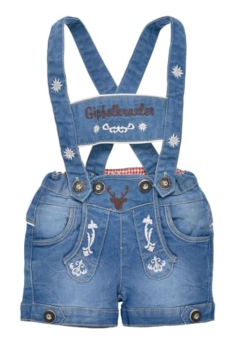 Bondi Latz-Jeansshort ´Gipfelkraxler´, Blue Denim 110 Tracht Baby Jungs Artikel-Nr.91845 von Alpenglück