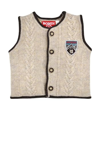 Bondi Strickweste ´Gipfelkraxler´, beige-Melange 92 Tracht Baby Jungs Artikel-Nr.91723 von Alpenglück