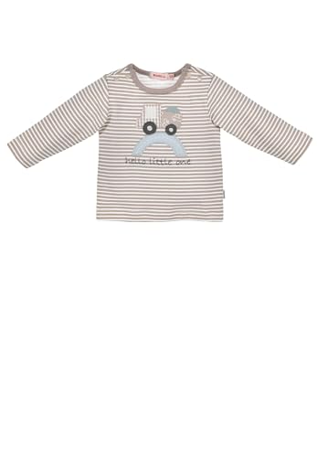 Bondi T-Shirt Langarm Geringelt ´Lastwagen´, Stripe Cappuccino/White 62 Hello Little one Artikel-Nr.93987 von Alpenglück