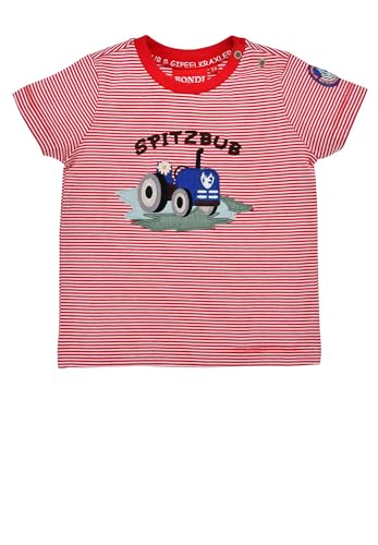 Bondi T-Shirt halbarm Geringelt ´Traktor´, Stripe red/White 104 Tracht Baby Jungs Artikel-Nr.91716 von Alpenglück