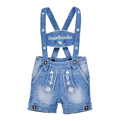 Alpenglück BONDI Trachten Latzshort, blue denim 74 Tracht Baby Jungs Artikel-Nr.91533 von Alpenglück