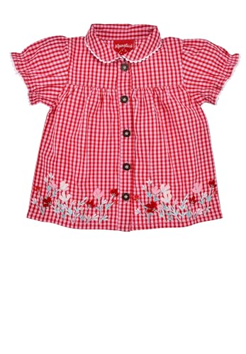 Bondi Trachtenbluse ´Blumenwiese´, Check red/Rose 110 Tracht Baby Mädchen Artikel-Nr.86845 von Alpenglück