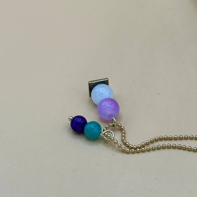 Kugelkette Mit Natursteinperlen/Perlenkette Bunte Natursteinen von Alpenkaetzle