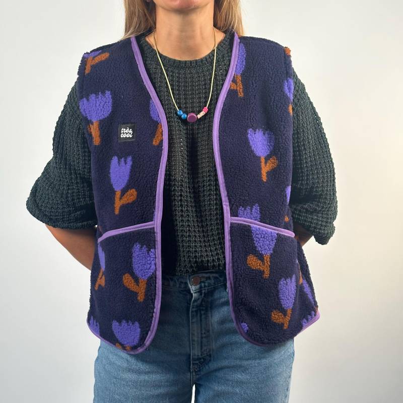 Weste/Plüschweste Vest Karierte von Alpenkaetzle