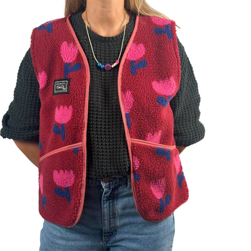 Weste/Plüschweste Vest Karierte von Alpenkaetzle