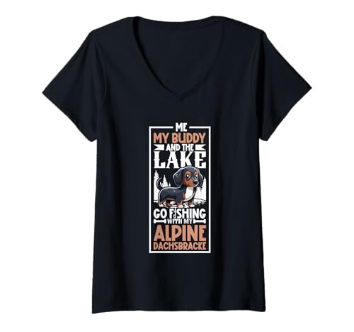 Damen Angeln und Alpenländische Dachsbracke T-Shirt mit V-Ausschnitt Damen Angeln und Alpenländische Dachsbracke T-Shirt mit V-Ausschnitt von Alpenländische Dachsbracke Designs