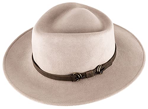 Alpenleder Hut - Modell: Padua (Handgefertigt) - Nachhaltiges Bio-Filz aus regionaler Landwirtschaft | Fedora Wollhut, Hüte Damen & Herren, Filzhut *Fair Produziert* (Größe M (57-58cm), Totora) von Alpenleder