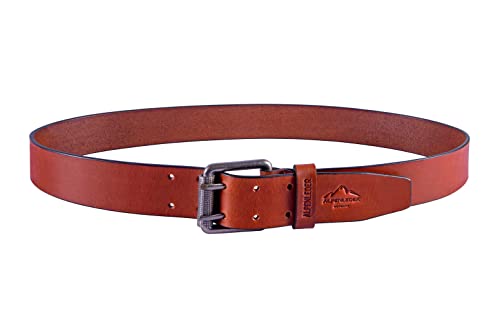 Alpenleder Ledergürtel MOSEL – Robuster Echt Leder Gürtel – 45mm kürzbar Vollledergürtel aus Büffelleder Braun für Herren (Cognac, 120 cm) von Alpenleder