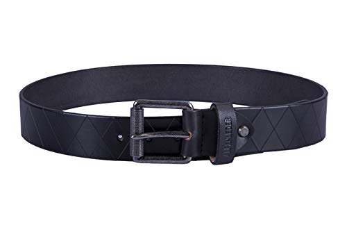 Alpenleder Ledergürtel RAUTE – Robuster Echt Leder Gürtel – 40mm kürzbar Vollledergürtel aus Büffelleder Schwarz für Damen Herren (Ebenholz, 110 cm) von Alpenleder