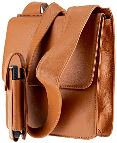 Alpenleder Messenger Bag - CUSCO (Handgefertigt) - Nachhaltiges Bio-Leder aus regionaler Landwirtschaft | Umhängetasche, Handtasche, Tablettasche 11zoll *Fair Produziert* (22 x 22 x 5cm, Naturbraun) von Alpenleder