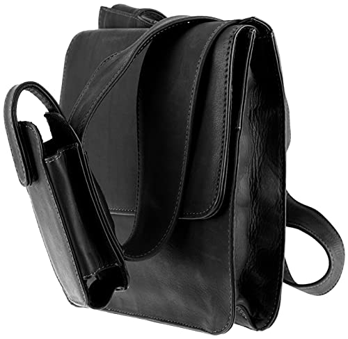 Alpenleder Messenger Bag - CUSCO (Handgefertigt) - Nachhaltiges Bio-Leder aus regionaler Landwirtschaft | Umhängetasche, Handtasche, Tablettasche 11zoll *Fair Produziert* (22 x 22 x 5cm, Schwarz) von Alpenleder