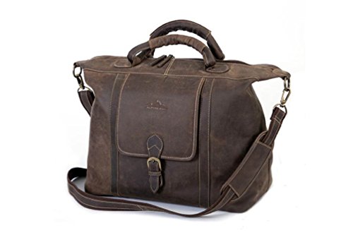 Alpenleder Reisetasche - Catch IN Clooney (Handgefertigt) - Nachhaltiges Bio-Leder aus regionaler Landwirtschaft | Weekender, Reisetaschen Damen & Herren *Fair Produziert* (50x37.5x30cm 45L Koffee) von Alpenleder