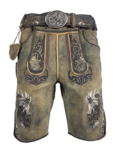 Alpenlife Kurze Herren Trachten Lederhose mit Gürtel, Max (as3, Numeric, Numeric_44, Regular, Regular) von Alpenlife
