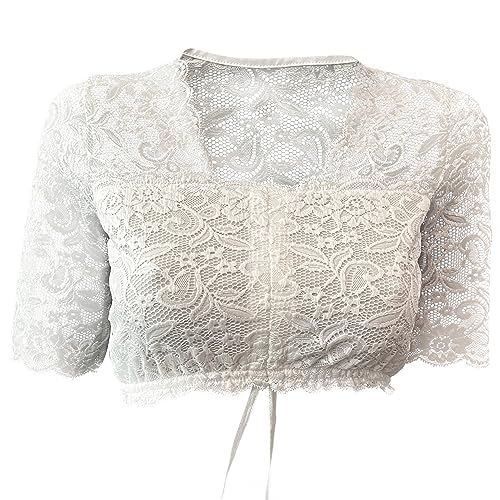 Alpenmärchen Damen Elegante Dirndlbluse Trachtenbluse aus Spitze Gr.52 von Alpenmärchen