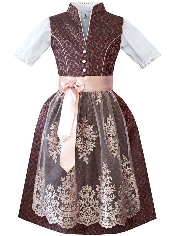 Alpenmärchen Dirndl Kinderdirndl Tara in Dunkelrot - ALM-K955 von Alpenmärchen