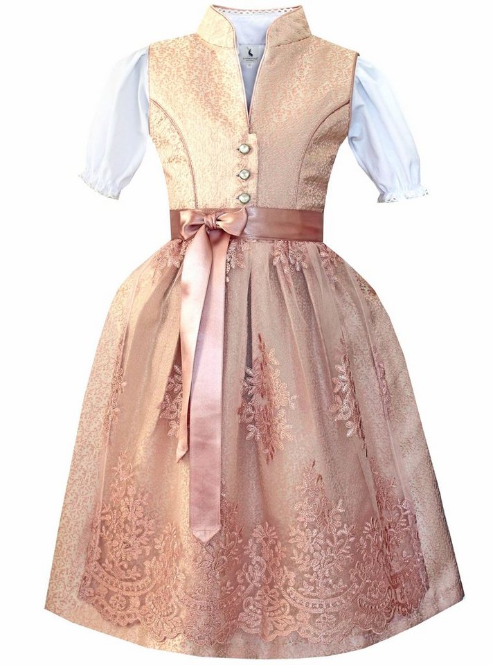 Alpenmärchen Dirndl Kinderdirndl Hedi in Rosa - ALM-K957 von Alpenmärchen