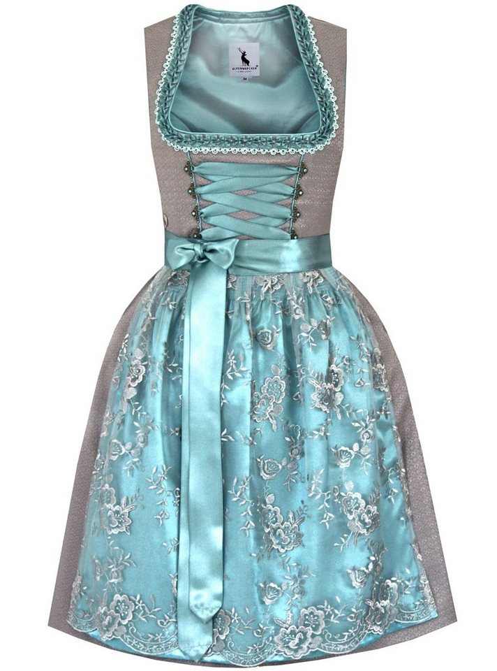 Alpenmärchen Dirndl Dirndl Laura in grau und türkis - ALM412 von Alpenmärchen