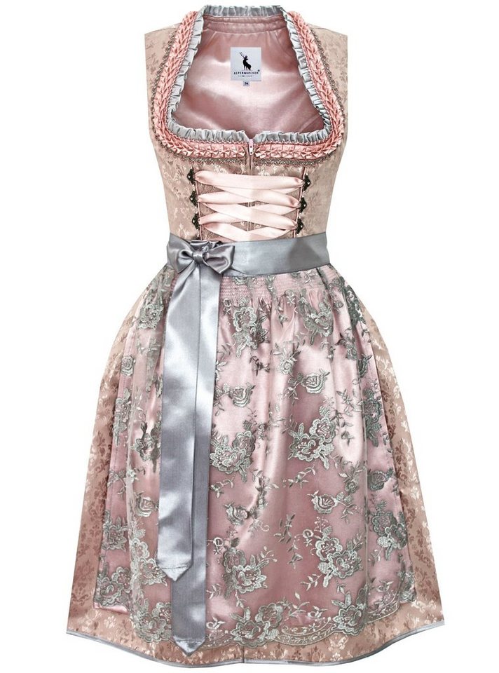 Alpenmärchen Dirndl Dirndl Svea in rosa und grau - ALM902 von Alpenmärchen