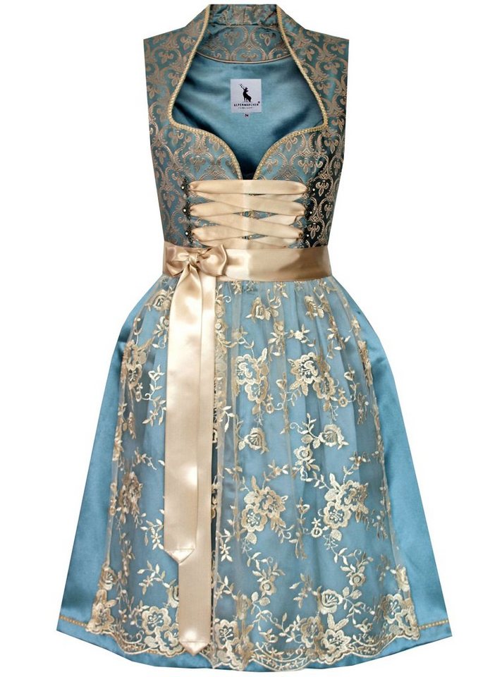 Alpenmärchen Dirndl Dirndl Ida in blau und creme - ALM917 von Alpenmärchen
