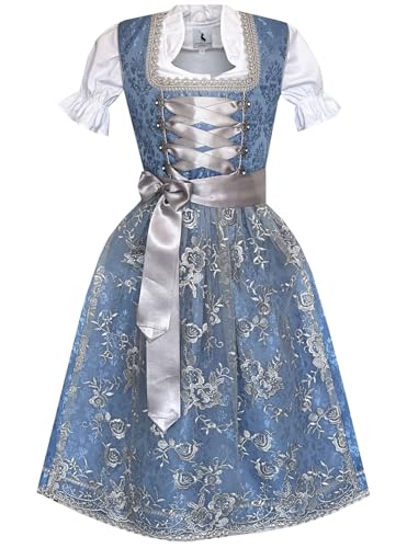Alpenmärchen Kinderdirndl aus exklusiver Kollektion inkl. Schürze und Bluse - ALM-K1045_146 von Alpenmärchen
