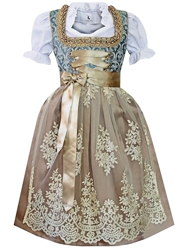 Alpenmärchen Kinderdirndl aus exklusiver Kollektion inkl. Schürze und Bluse - ALM-K556_146 von Alpenmärchen
