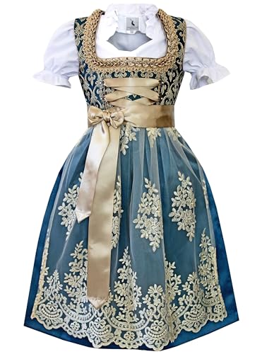 Alpenmärchen Kinderdirndl aus exklusiver Kollektion inkl. Schürze und Bluse - ALM-K910_152 von Alpenmärchen