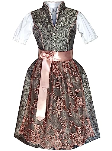 Alpenmärchen Kinderdirndl aus exklusiver Kollektion inkl. Schürze und Bluse - ALM-K952_140 von Alpenmärchen