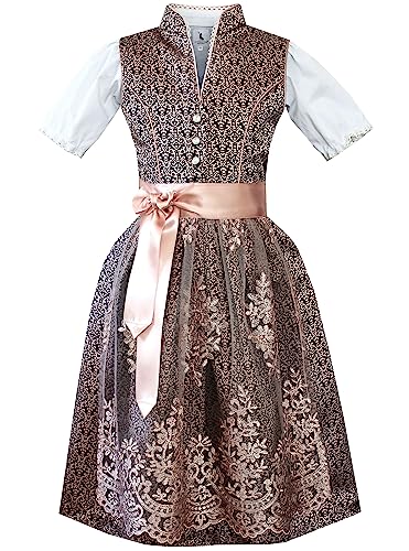 Alpenmärchen Kinderdirndl aus exklusiver Kollektion inkl. Schürze und Bluse - ALM-K953_140 von Alpenmärchen