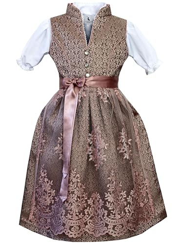 Alpenmärchen Kinderdirndl aus exklusiver Kollektion inkl. Schürze und Bluse - ALM-K976_140 von Alpenmärchen