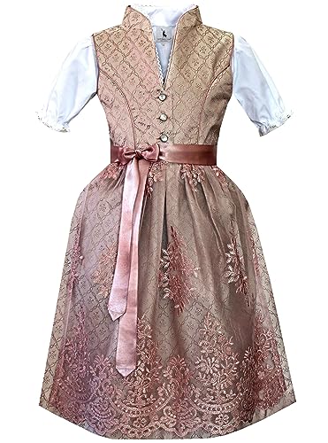 Alpenmärchen Kinderdirndl aus exklusiver Kollektion inkl. Schürze und Bluse - ALM-K979_140 von Alpenmärchen