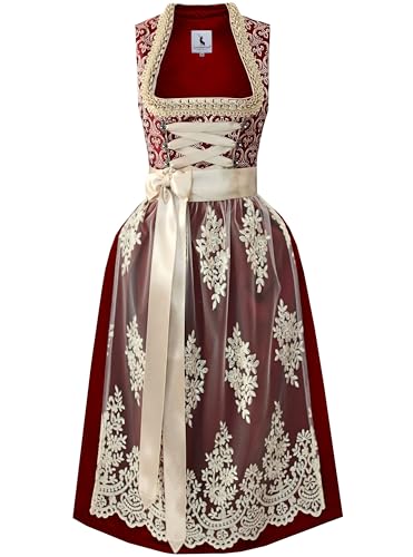 Alpenmärchen Langes Dirndl aus Exklusiver Kollektion inkl. Spitzenschürze Gr.54 - ALM987 von Alpenmärchen