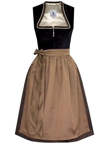 Alpenmärchen Midi Dirndl Sybille aus Exklusiver Kollektion inkl. Schürze Gr.38 - ALM1033 von Alpenmärchen