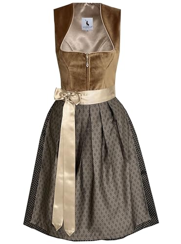 Alpenmärchen Midi Dirndl aus Exklusiver Kollektion inkl. Schürze Gr.50 - ALM1018 von Alpenmärchen