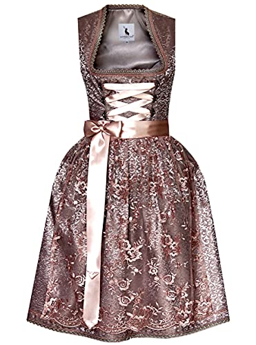 Alpenmärchen Midi Dirndl aus Exklusiver Kollektion inkl. Spitzenschürze Gr.32-54 - ALM790 (42) von Alpenmärchen