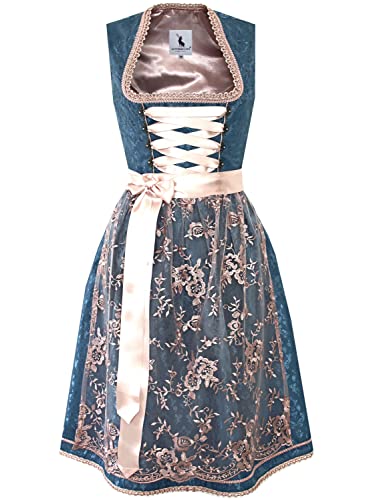 Alpenmärchen Midi Dirndl aus Exklusiver Kollektion inkl. Spitzenschürze Gr.32 - ALM914 von Alpenmärchen