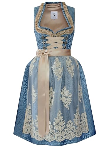 Alpenmärchen Midi Dirndl aus Exklusiver Kollektion inkl. Spitzenschürze Gr.32 - ALM991 von Alpenmärchen