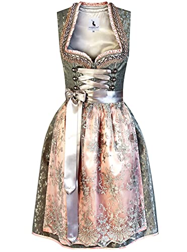 Alpenmärchen Midi Dirndl aus Exklusiver Kollektion inkl. Spitzenschürze Gr.36 - ALM901 von Alpenmärchen