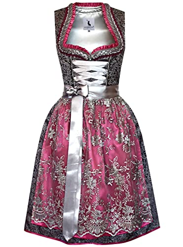 Alpenmärchen Midi Dirndl aus Exklusiver Kollektion inkl. Spitzenschürze Gr.36 - ALM907 von Alpenmärchen