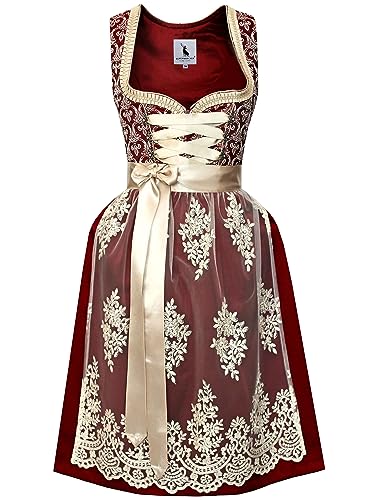 Alpenmärchen Midi Dirndl aus Exklusiver Kollektion inkl. Spitzenschürze Gr.36 - ALM986 von Alpenmärchen