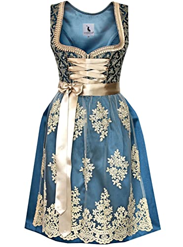 Alpenmärchen Midi Dirndl aus Exklusiver Kollektion inkl. Schürze Gr.38 - ALM916 von Alpenmärchen